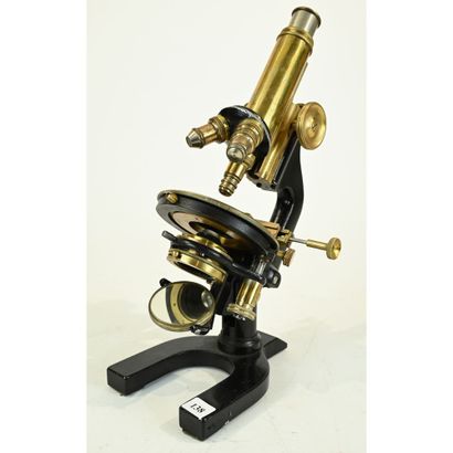 REICHERT MONOCULAR MICROSCOPE with 3 objectives....