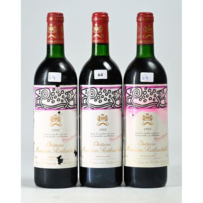 3 Btles Château MOUTON ROTHSCHILD, 1988....