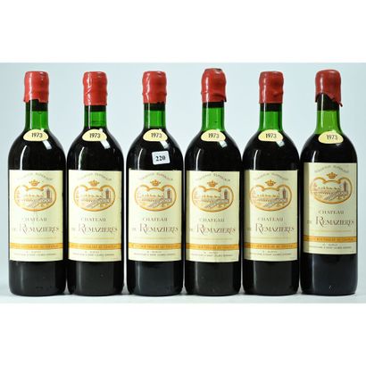 6 Btles Château DE RAMAZIERES, 1973.