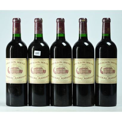 5 Btles PAVILLON ROUGE du Château MARGAUX,...