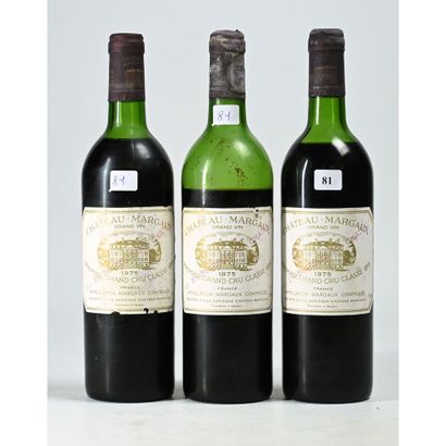 3 Btles Château MARGAUX, 1975. (Une vidange...