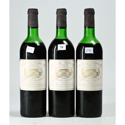 3 Btles Château MARGAUX, 1976. (Niveaux ...