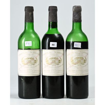 3 Btles Château MARGAUX, 1976. (Une avec...