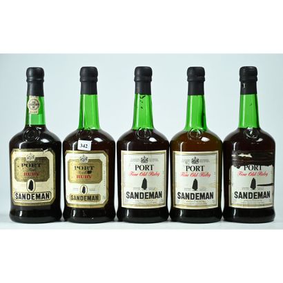SANDEMAN. 5 Btles de Porto Fine Old Ruby...