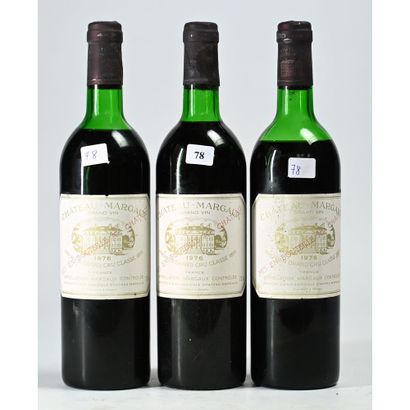 3 Btles Château MARGAUX, 1976. (Niveaux ...