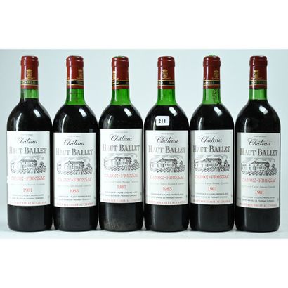 6 Btles Château HAUT BALLEY, Canon Fronsac,...