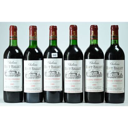 6 Btles Château HAUT BALLEY, Canon Fronsac,...