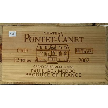 12 Btles CBO Château PONTET CANET, Pauillac,...