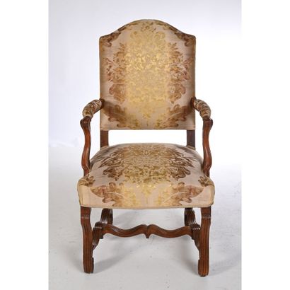 PAIR OF LOUIS XIV high-back armchairs in...