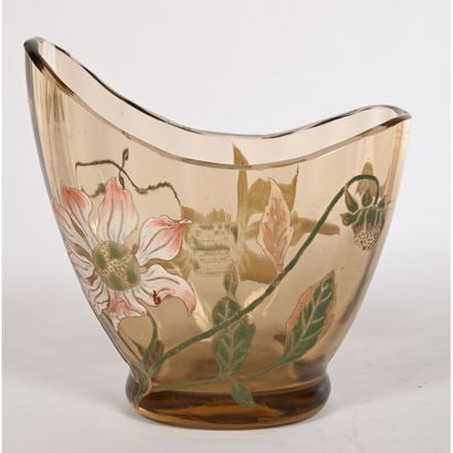 GALLE Emile. CUP with asymmetrical ovoid...
