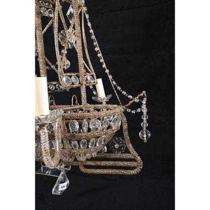 RINGS. RARE LUSTRE BATEAU made of strands...