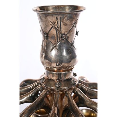 JUDAICA HAZORFIM. 925°/°° silver wine FOUNTAIN...