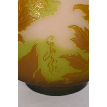 GALLE. VASE in acid-etched multi-layered...