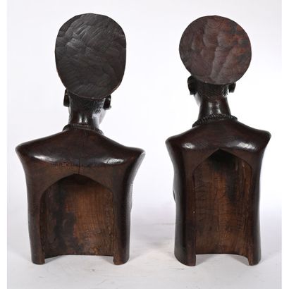 MANGBETU COUPLE in solid rosewood with their...
