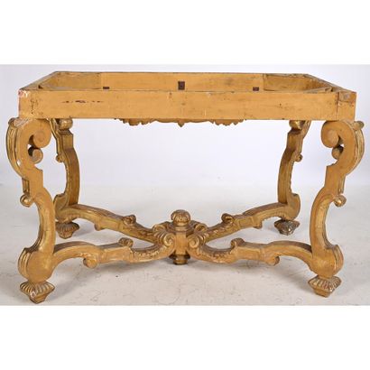 Gilded wood LOUIS XIV GAME TABLE, rectangular...