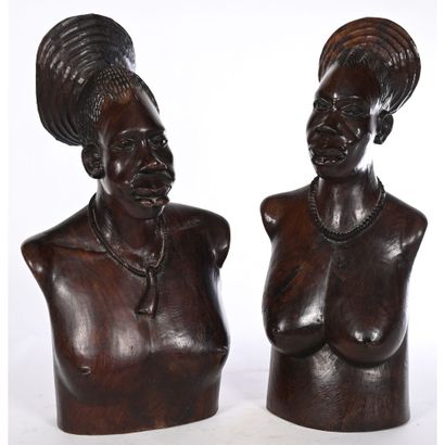 MANGBETU COUPLE in solid rosewood with their...