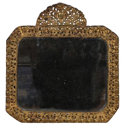 ELEGANT LITTLE MIRROR LOUIS XIII in bronze...