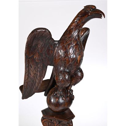IMPORTANT LUTRIN in patinated natural wood....