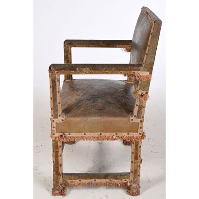 TETREL. CHAIR LOUIS XIII entirely upholstered...