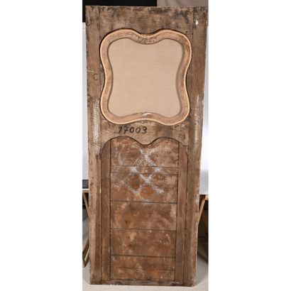 LOUIS XV TRUMEAU in cream lacquered wood,...