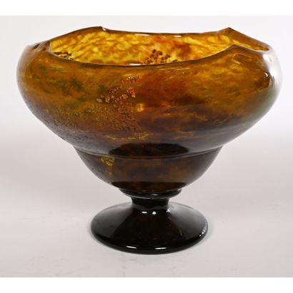 DAUM in NANCY. CUP on pedestal with flared...