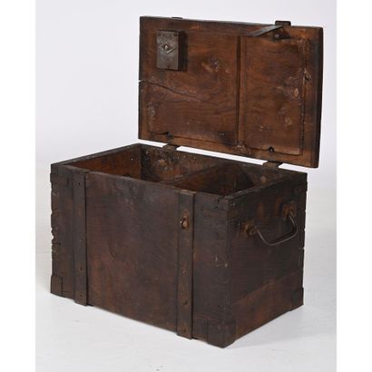 TREASURER'S CASE in chestnut. The upper part...