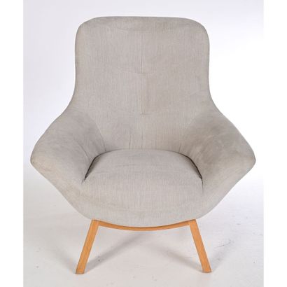 GAUTIER. Pair of shepherd's chairs with patinated...