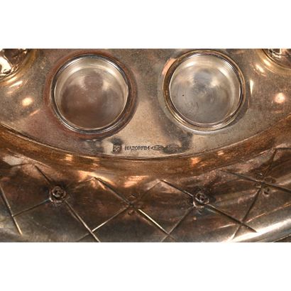 JUDAICA HAZORFIM. 925°/°° silver wine FOUNTAIN...