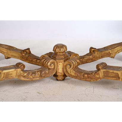 Gilded wood LOUIS XIV GAME TABLE, rectangular...