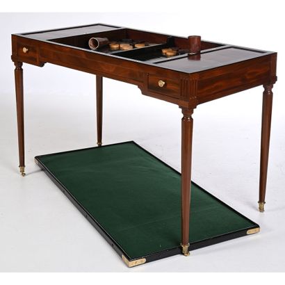 Rectangular mahogany and mahogany veneer...