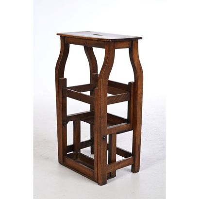 3-step folding stool in natural wood. H.72...