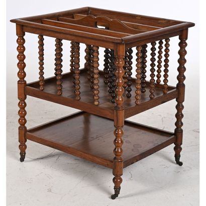 Rosewood veneer 4-compartment magazine rack....