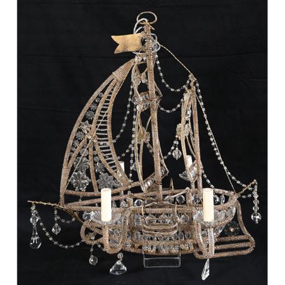 RINGS. RARE LUSTRE BATEAU made of strands...