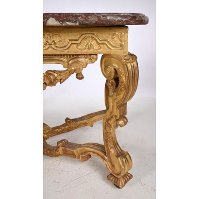 Gilded wood LOUIS XIV GAME TABLE, rectangular...