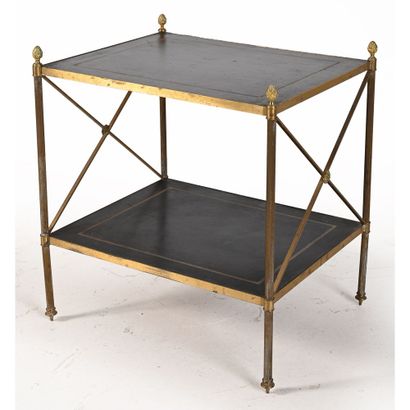 BAGUES (Attributed to). Brass sofa end with...
