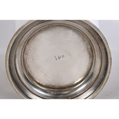 GALLIA. LARGE silver-plated VASE with flat...