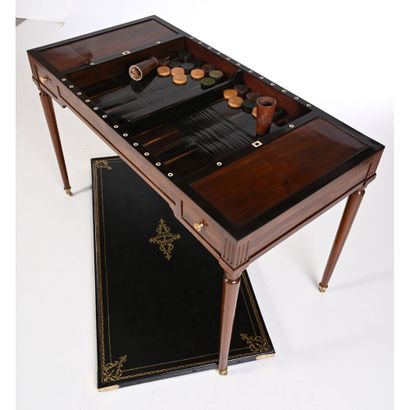 Rectangular mahogany and mahogany veneer...