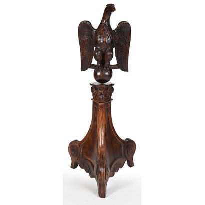 IMPORTANT LUTRIN in patinated natural wood....