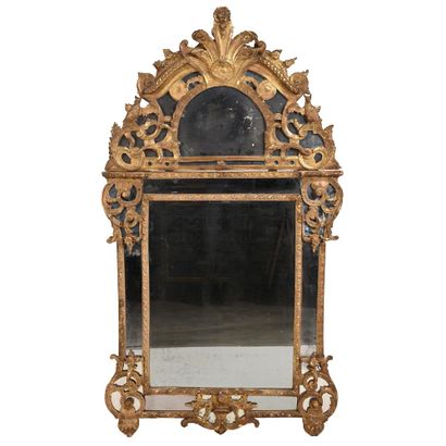 REGENCE GLACE with gilded wood pediment and...