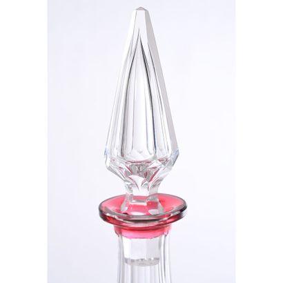 SAINT-LOUIS. PAIR OF 2-color cut crystal...