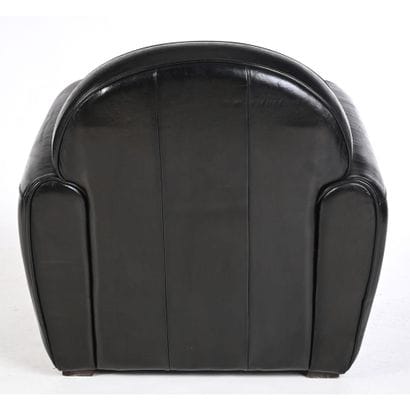 PAIR OF 70's CLUB CHAIRS covered with black...