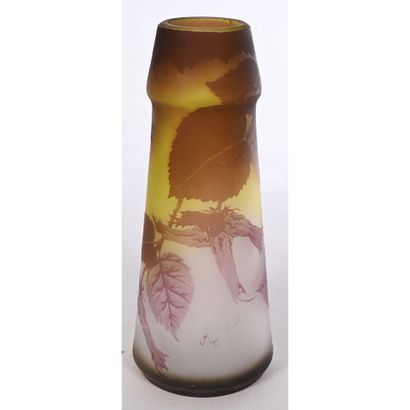 RICHARD. VASE in acid-etched glass decorated...