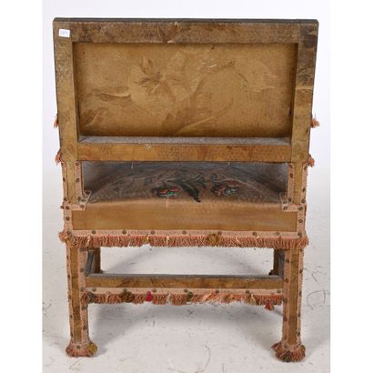 TETREL. CHAIR LOUIS XIII entirely upholstered...