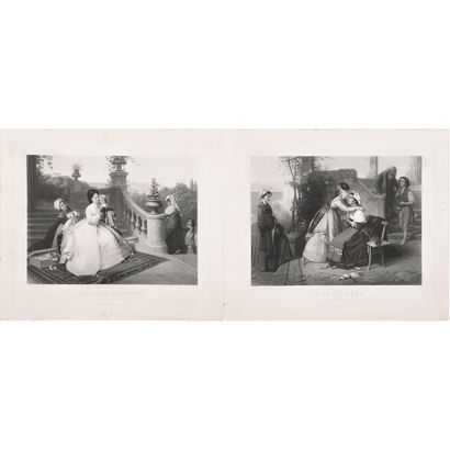 GIRARDET Paul (1821-1893). Pair of large...