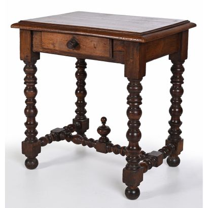 LOUIS XIII DESKTOP TABLE in patinated walnut...