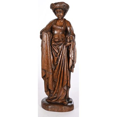 Oak STATUE with beautiful patina representing...