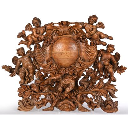 REGENCE DECORATIVE ELEMENT in patinated and...
