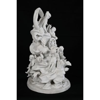 SEVRES. IMPORTANT bisque GROUP depicting...