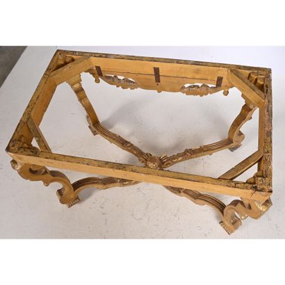 Gilded wood LOUIS XIV GAME TABLE, rectangular...