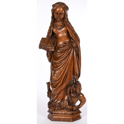 Walnut SUBJECT representing Saint Catherine...